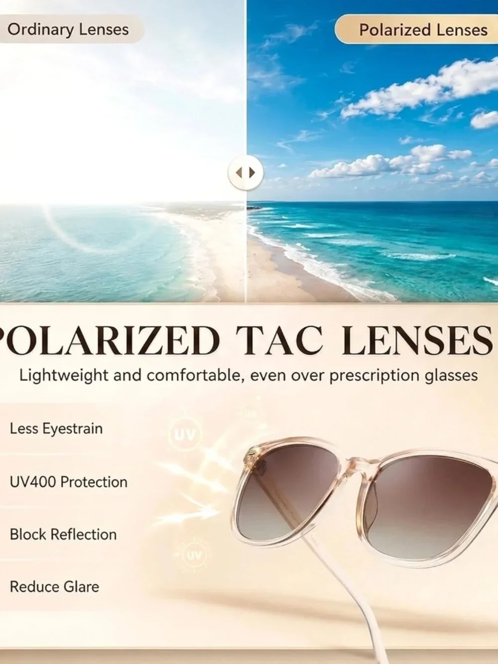 Chic Polarized Sunglasses for Women - UV400 Pink Mirrored Lens, Lightweight